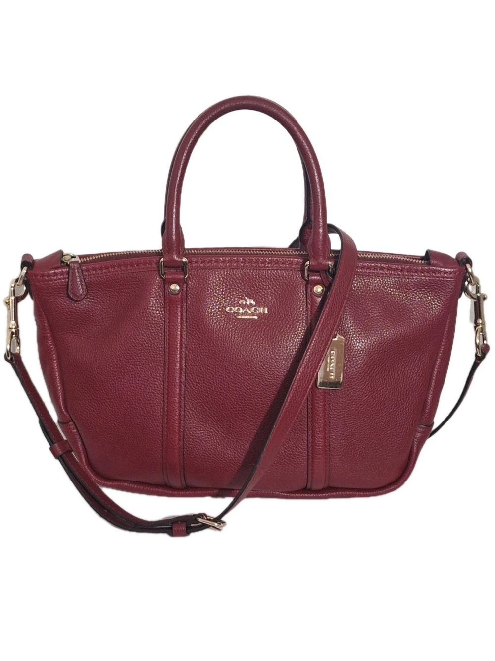 Coach Central New York Leather Satchel – Black Cherry 37154M